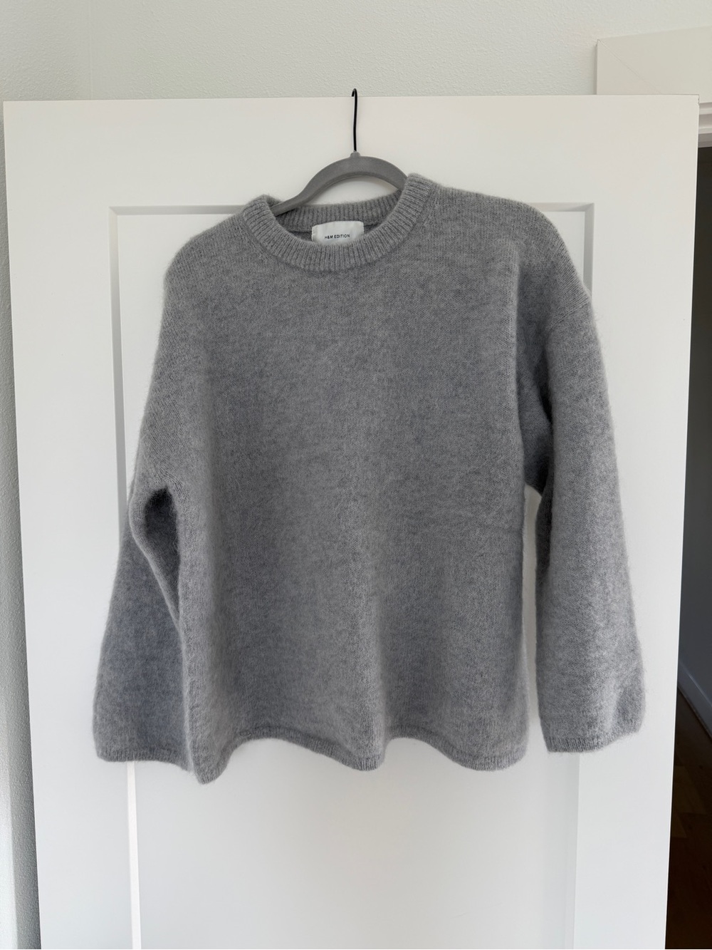 H&M Light Grey Oversized Melange Crewneck Sweater